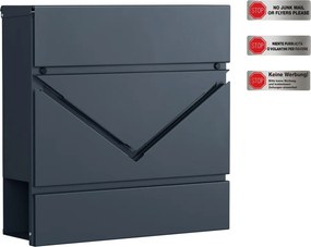 SONGMICS Falra Szerelhető Postaláda Újságtartóval és Zárral, Antracitszürke