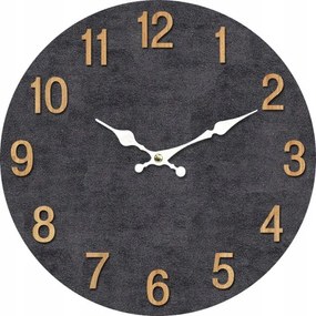 Falióra, felakasztható modern fekete, fa számokkal 34 cm