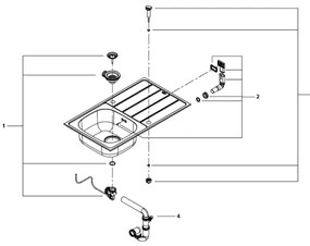 GROHE 31562SD1 - BAU konyhai mosogató és csaptelep szett 860 x 500 mm rozsdamentes acél