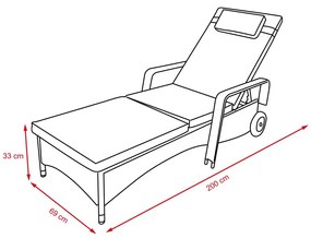 AVENBERG Havana 2023 Kerti relaxációs nyugágy - szürke / bézs