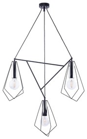 Jupiter 1663 - Csillár zsinóron KAIR 3xE27/60W/230V fekete/króm
