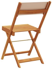 8 db tópszínű szövet és tömör fa összecsukható kerti szék