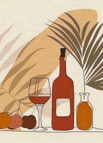 Poszter 13x18cm Bor a pálmafák mellett