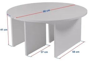 Dohányzóasztal LUVIA, márványmintás dekor, bézs