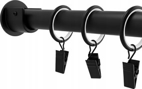 Fém Üreges Függönykarnis 19 mm Fekete Matt 160 cm-es kerekekkel