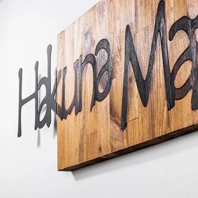 Fali dekoráció 30x108 cm fa/fém