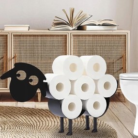 Wc-papír Tartó Állvány Bárány Kos Fekete Fém Több Tekercs