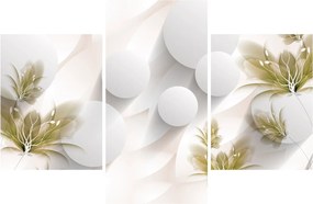 Kép - 3D körök virágokkal (90x60 cm)