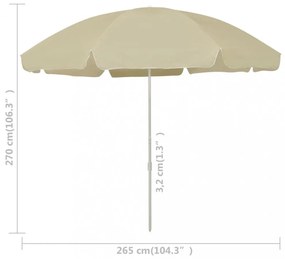 homoksárga strandnapernyő 300 cm