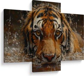 Kép - Portré egy tigris a vízben (90x60 cm)