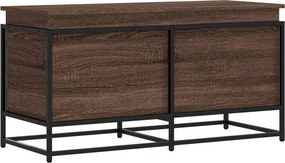 vidaXL barna tölgy színű szerelt fa tárolóláda fedéllel 100x40x51,5 cm