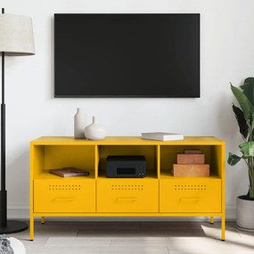mustársárga acél TV-szekrény 100,5 x 39 x 50,5 cm
