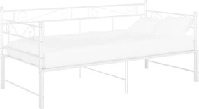 vidaXL fehér fém kihúzható kanapéágy-keret 90 x 200 cm