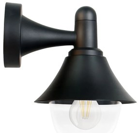 PREZENT 48323 MIAMY Modern Kültéri Fali Lámpa Fekete, Átlátszó E27 IP44