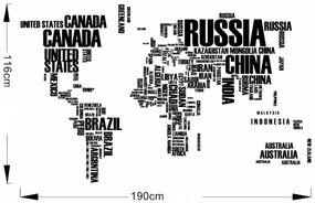 Vidám Fal |  Falmatrica Térkép a világról Méret: 190 x 116 cm
