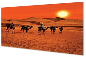 Üvegképek Tevék az emberek sivatagi nap ég 100x50 cm