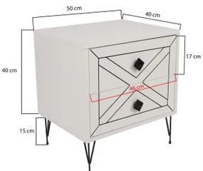 Éjjeliszekrény LUNA 50x55 cm fehér