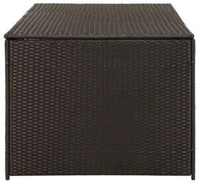 Barna polyrattan kerti tárolóláda 180 x 90 x 70 cm