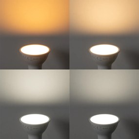 5 darabos GU10 50 mm-es LED izzókészlet, átlátszó, 4,7 W, 400 lm, 2200-2400 K