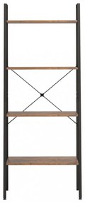 4 szintes sötétbarna és fekete állópolc 56 x 35 x 140 cm