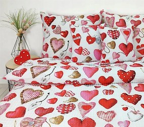 Ágyneműhuzat Prémium 160x200 szív valentin nap romantikus 22315-1