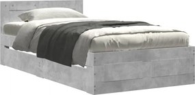 vidaXL betonszürke szövet ágykeret fejtámlával 75 x 190 cm