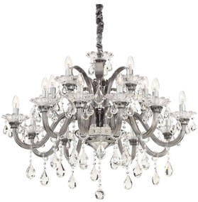 Ideal Lux - Kristály csillár láncon COLOSSAL 15xE14/40W/230V átm. 95 cm szürke