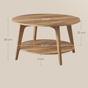 NORDIC dohányzóasztal, 80×45cm, barna Vasagle