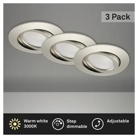 Brilo - KÉSZLET 3x LED Dimmelhető fürdőszobai beépíthető lámpa LED/5W/230V IP23