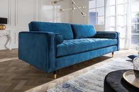 COZY VELVET design bársony kanapé - 220cm - kék
