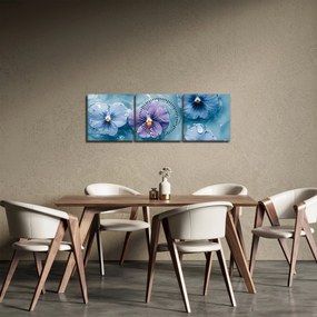 Kép - Ibolyák a vízben (órával) (90x30 cm)