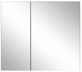 Natúr színű fali tükrös fürdőszoba szekrény tölgyfa dekorral 80x70 cm Wisla – Støraa