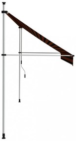 narancssárga és barna kézzel feltekerhető napellenző 350 cm