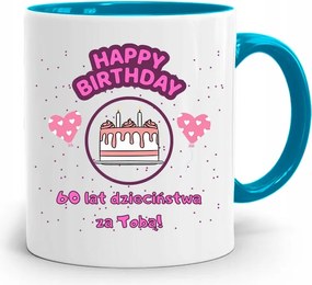 Kék Bögre Születésnapi Ajándék 60 60-es 60-as évek fotónyomtatással