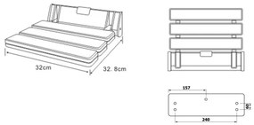 Aqualine - Összecsukható zuhanyülőke 32x32,8 cm, fehér
