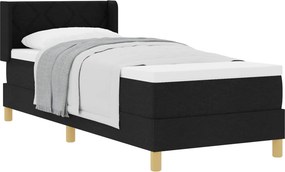 vidaXL Boxrugós ágy matracmal Fekete 200 x 80 cm Poliészter