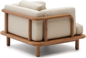 Bézs-natúr színű tömörfa kerti fotel Turqueta – Kave Home