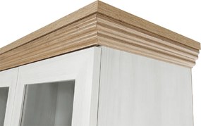 vitrines szekrény, északi sosna/vadtölgy, ROYAL W4D