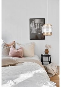 Csillár zsinóron GABI 1xE27/60W/230V arany/fehér á. 20 cm