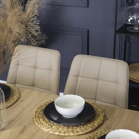 Bővíthető Étkezőasztal Riviera Tölgy/Fekete Színben. SKUBI 120-160 cm