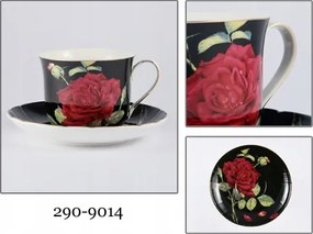 Porcelán teáscsésze fehér, virág motívummal