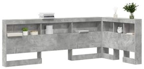 Tároló fejtámla polcokkal tárolóval Beton szürke 80 cm Faanyag