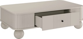 Vesper dohányzóasztal 103x60 cm fiókkal - kasmír / fekete fogantyú / gömb lábak