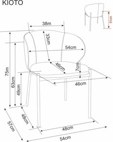 Étkezőszék KIOTO, kasmír/világos bézs