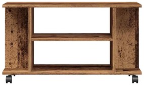 antik fa színű szerelt fa TV-szekrény görgőkkel 80 x 40 x 45 cm