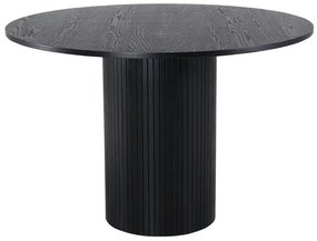 Asztal Dallas 1715Fekete, 75cm, Közepes sűrűségű farostlemez, Természetes fa furnér, Közepes sűrűségű farostlemez, Természetes fa furnér