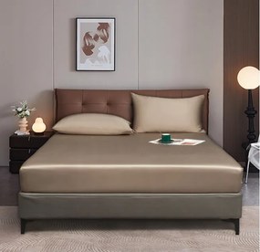 Gumis Lepedő 160X200 Taupe Khaki Bambusz 30CM