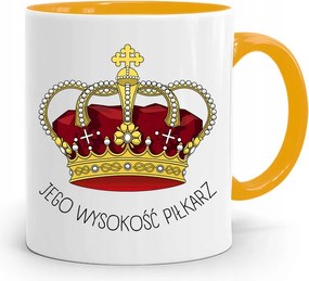 Sárga Bögre Labdarúgónak Őfelsége Ajándék fényképes nyomattal