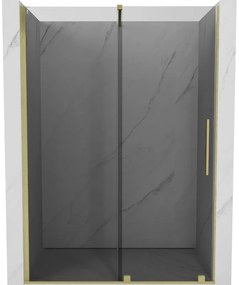 Mexen Velar, tolózuhanyajtó nyitáshoz 150 cm, 8mm szürke üveg, arany matt, 871-150-000-41-55