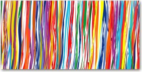 Konyhai panel Színes csíkok 100x50 cm Ragasztó